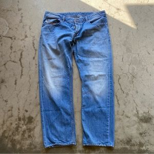 Vintage Y2K Diesel Jeans Mens 36x32 Blue Waykee Regular Straight Denim Solid